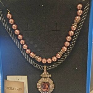 Heidi Daus Rose and Gold Statement Necklace